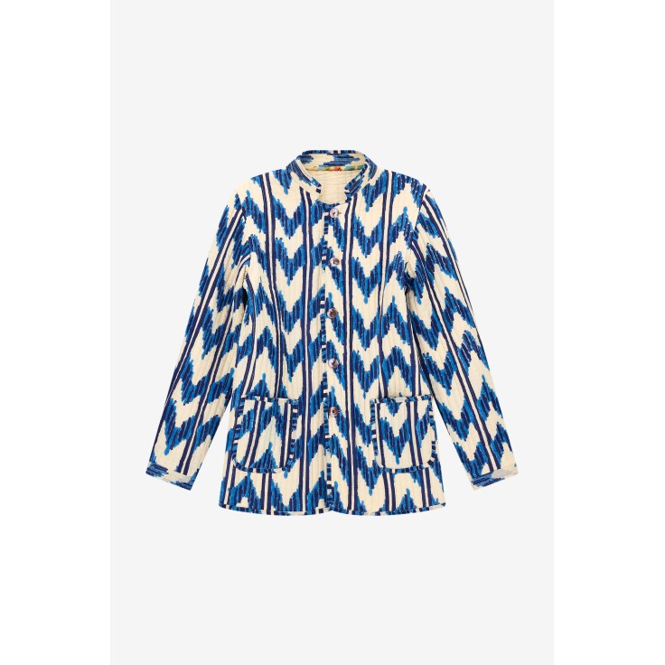 Jhodpuri Jacket Ikat Arrow Blue