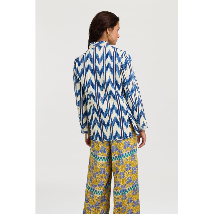 Jhodpuri Jacket Ikat Arrow Blue