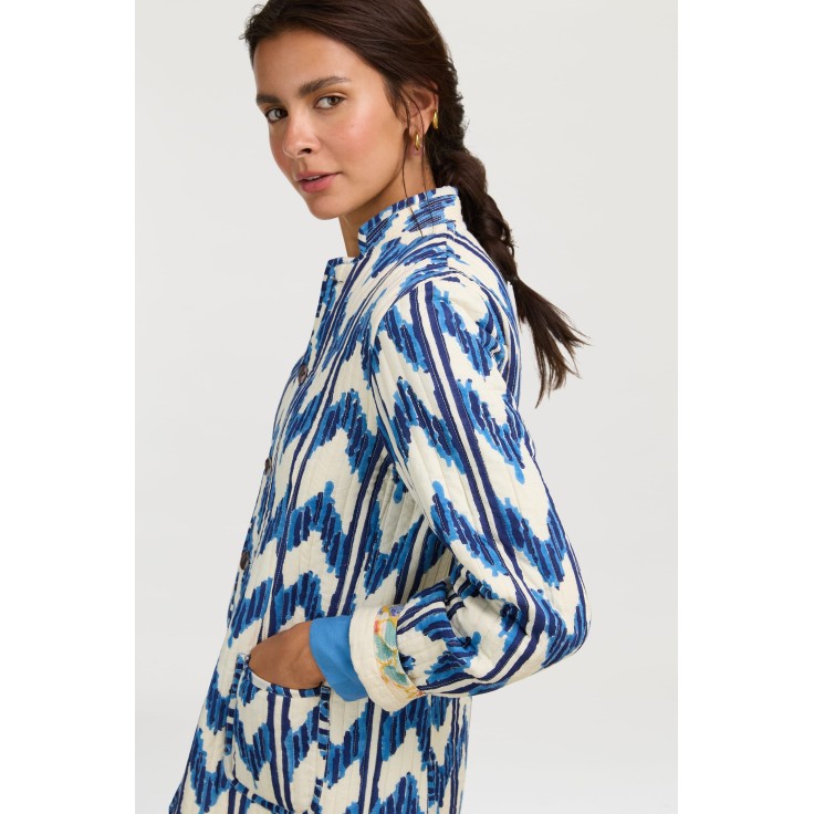 Jhodpuri Jacket Ikat Arrow Blue