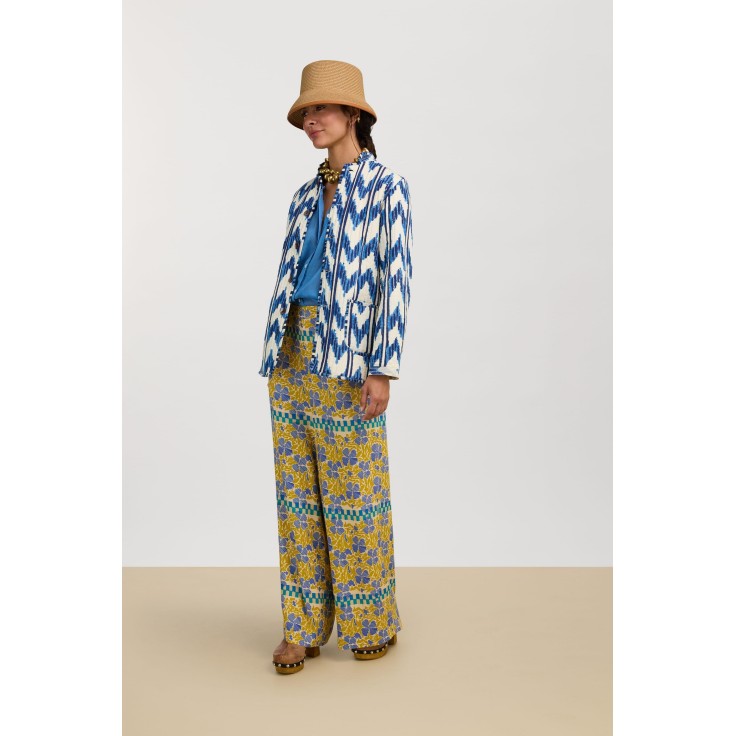 Jhodpuri Jacket Ikat Arrow Blue