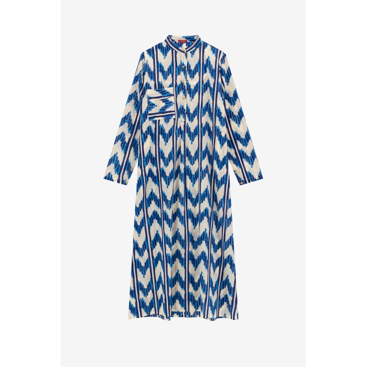 Kurta Lunga Ikat Arrow Blue