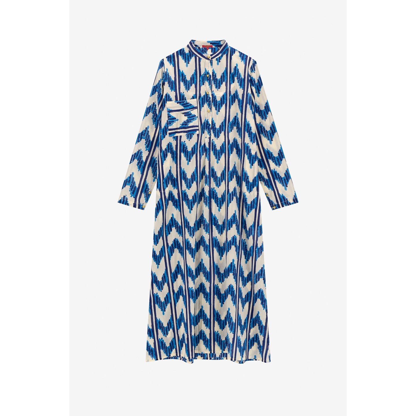 Long Kurta Ikat Arrow Blue