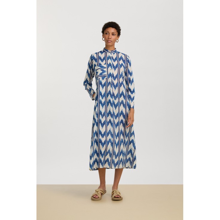 Kurta Lunga Ikat Arrow Blue