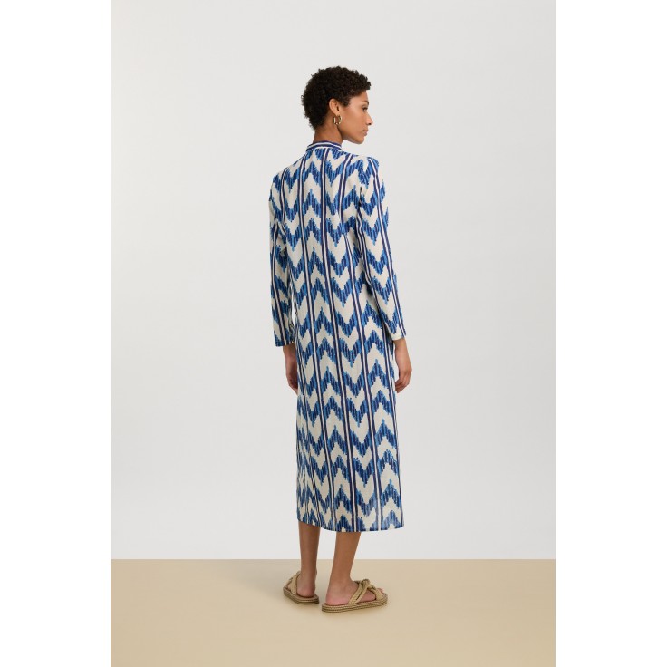 Kurta Lunga Ikat Arrow Blue