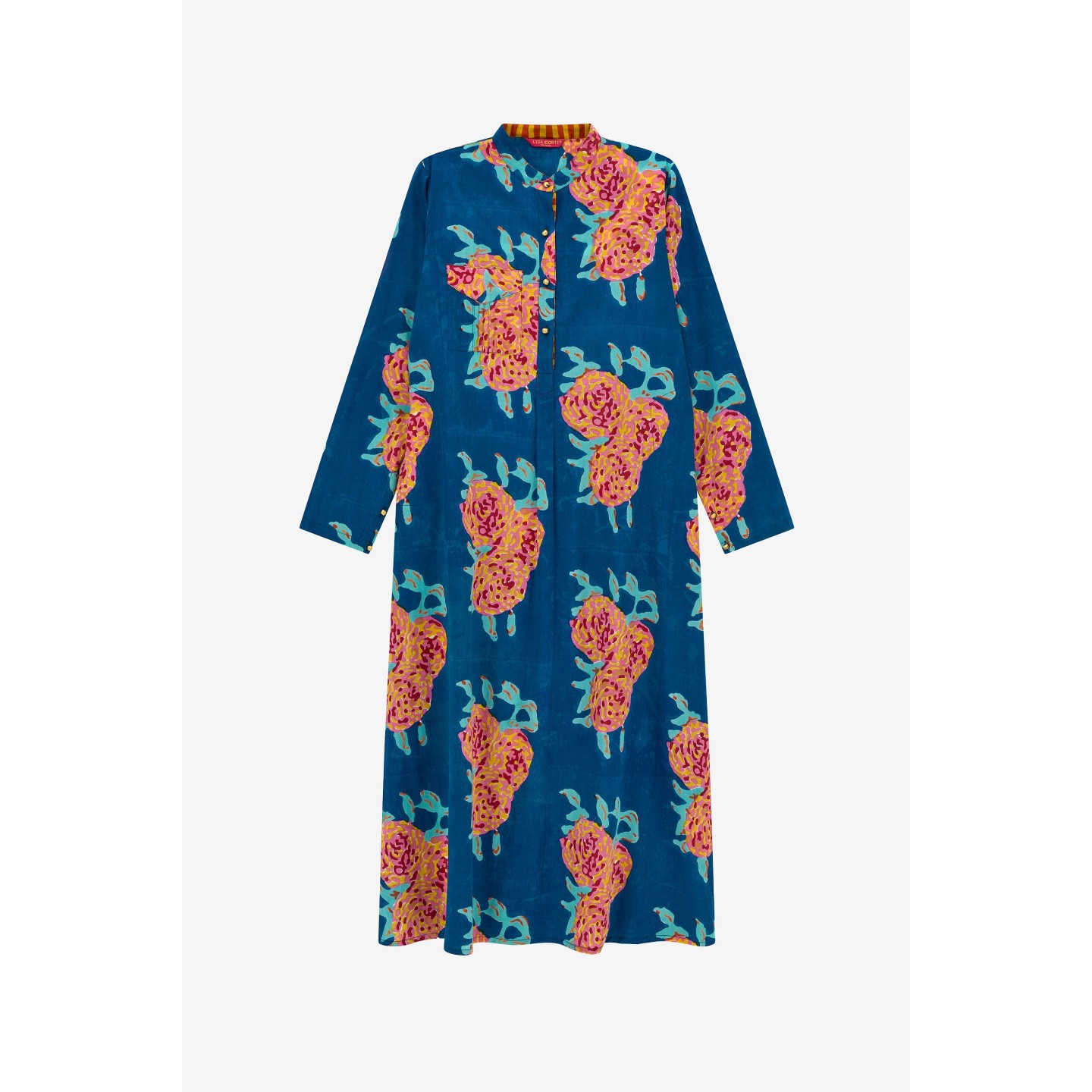 Kurta Lunga Leopard Flower Dark Teal