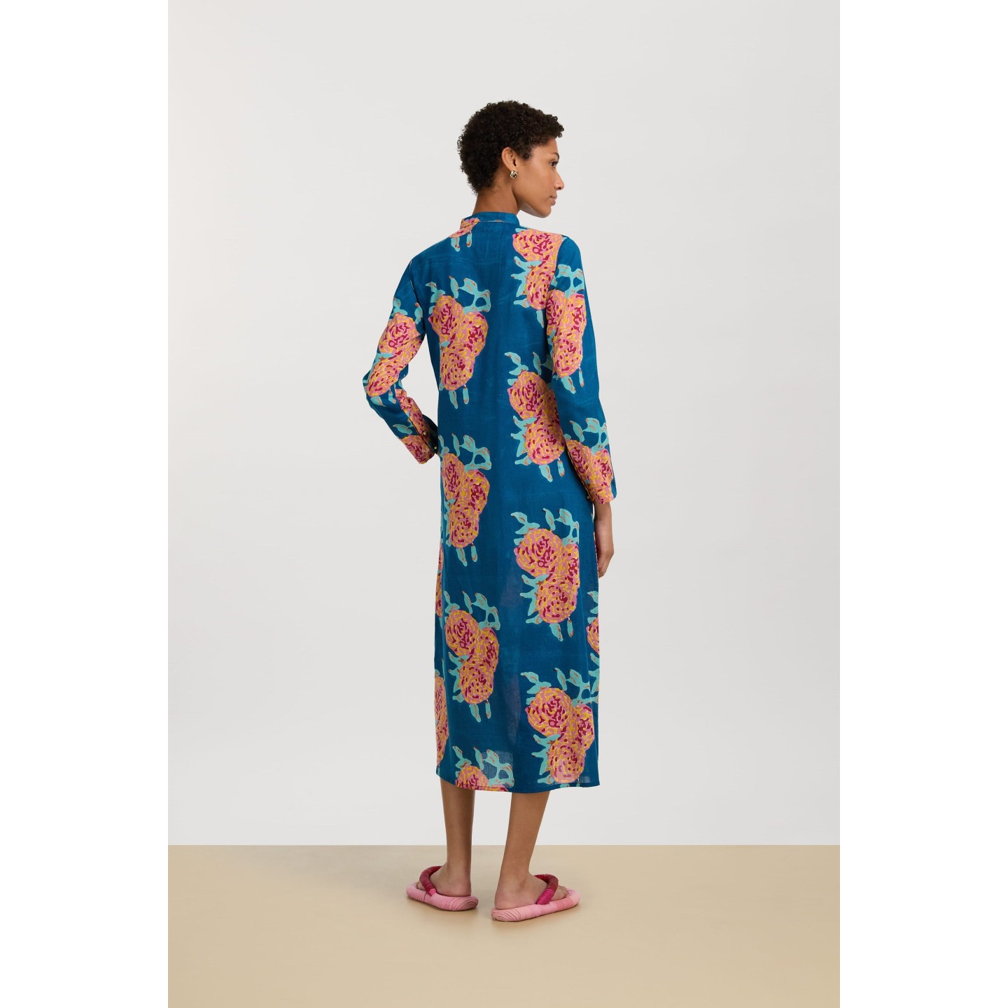 Kurta Lunga Leopard Flower Dark Teal