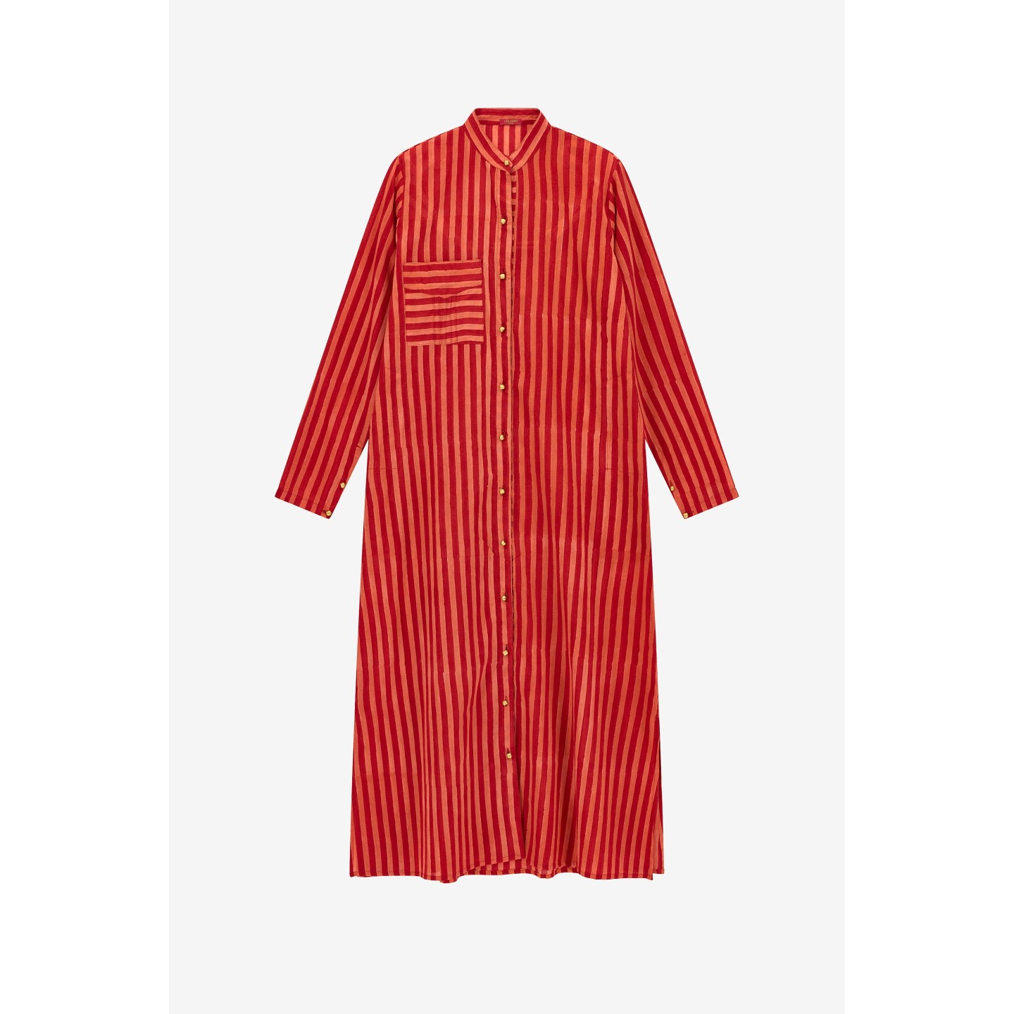 Kurta Lunga Aperta Mini Stripes Rossa