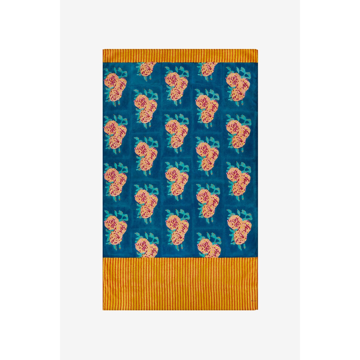 Sarong leopard flower teal