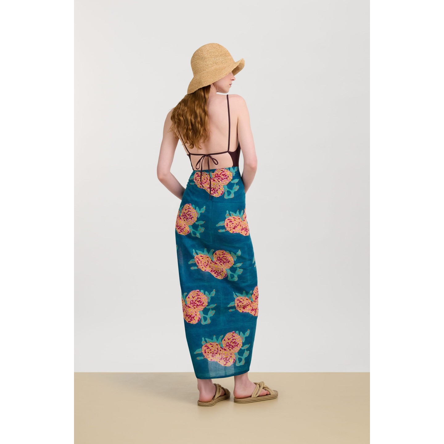 Pareo leopard flower teal