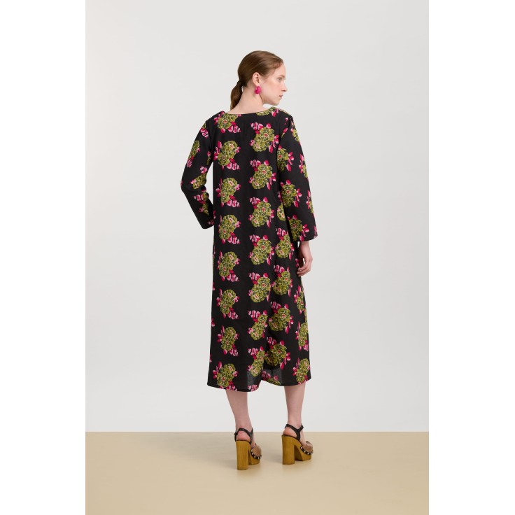 Sara kaftan suiko flower black