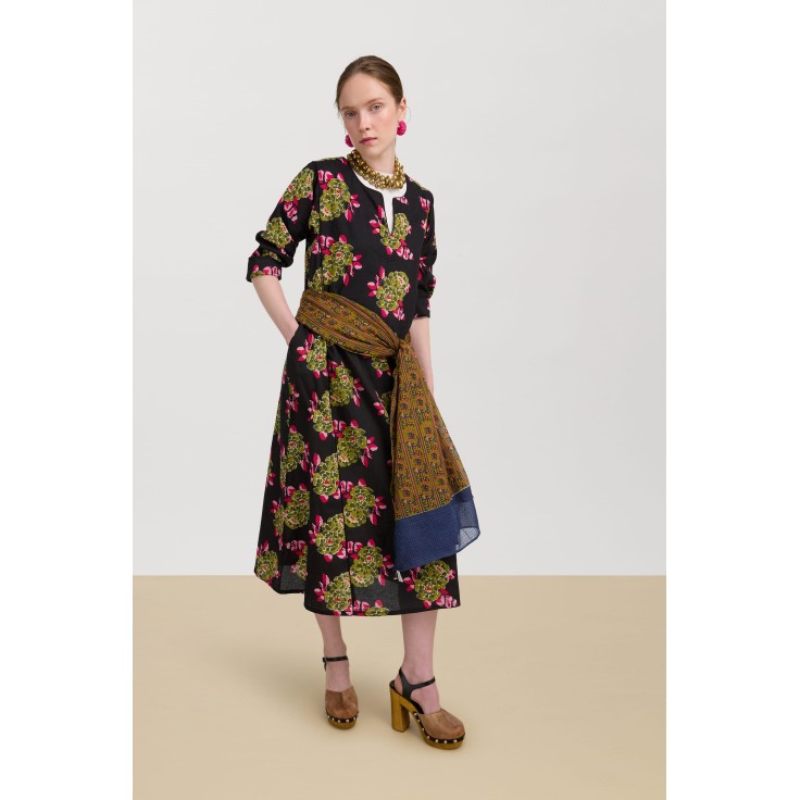 Sara kaftan suiko flower black