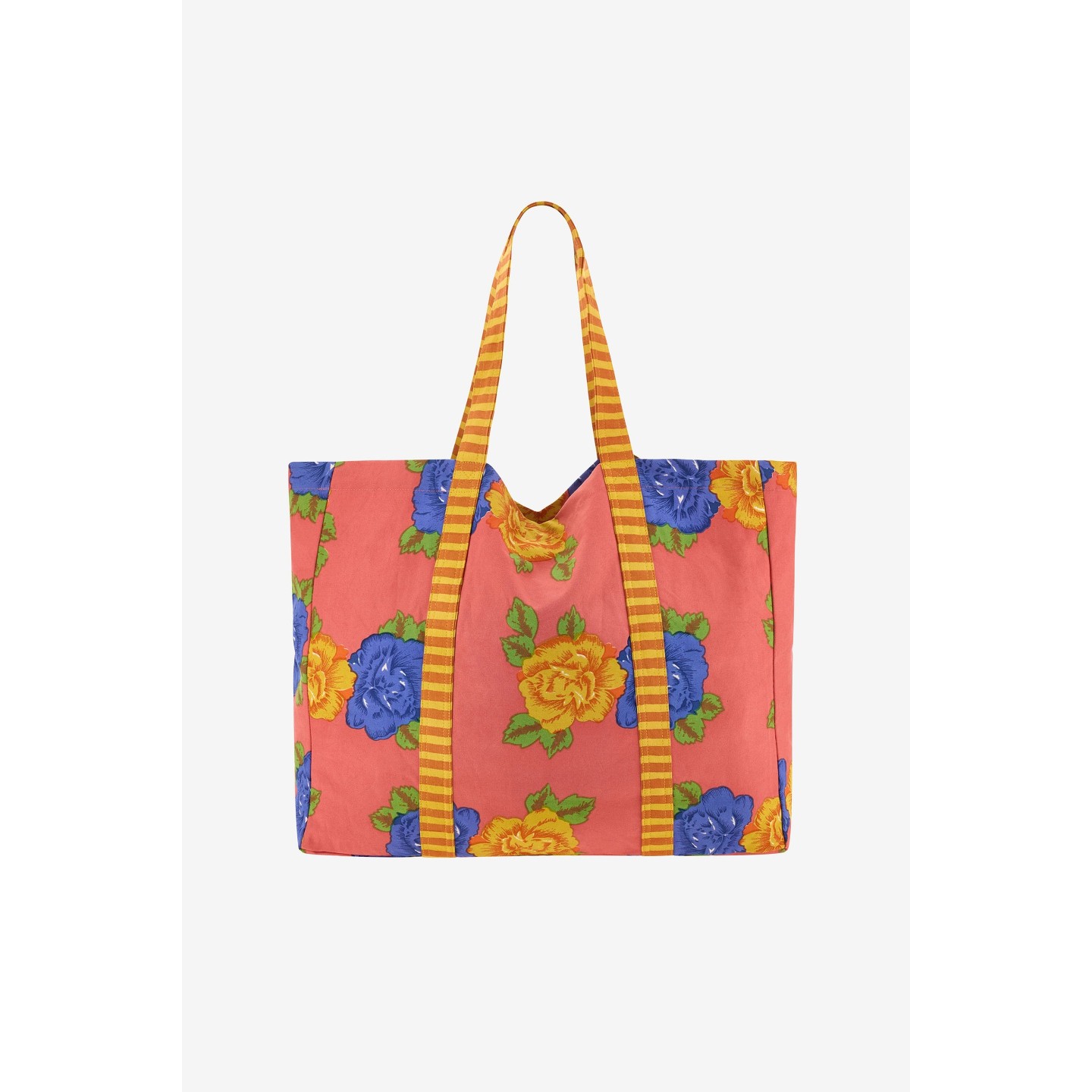 Borsa shopping big flower old pink