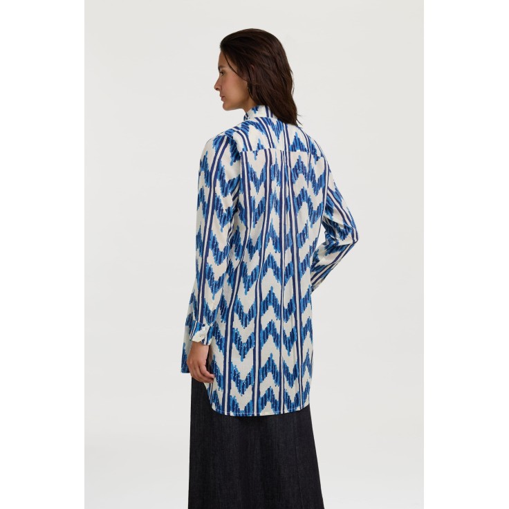 Ube Shirt Ikat Arrow Blue