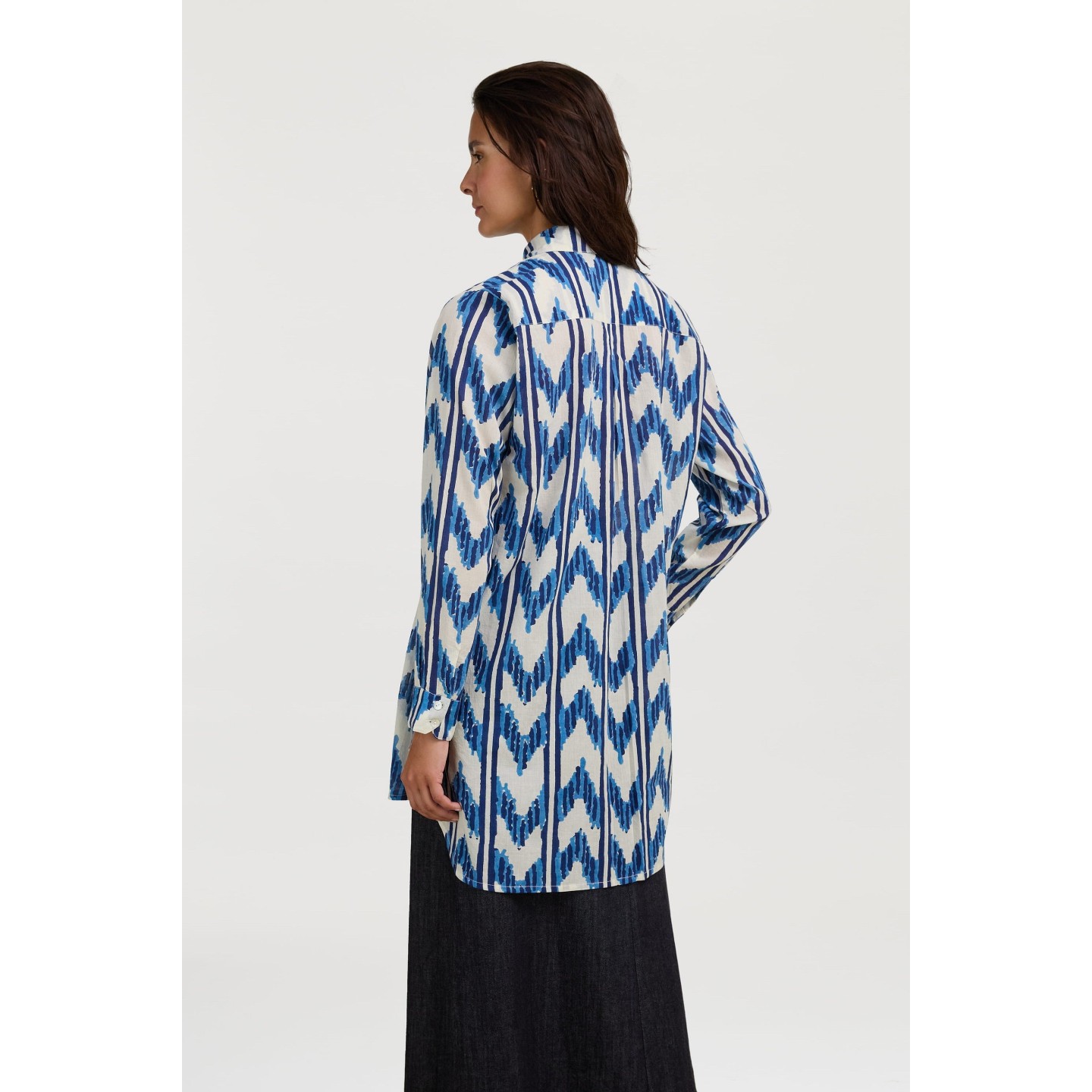 Ube Shirt Ikat Arrow Blue
