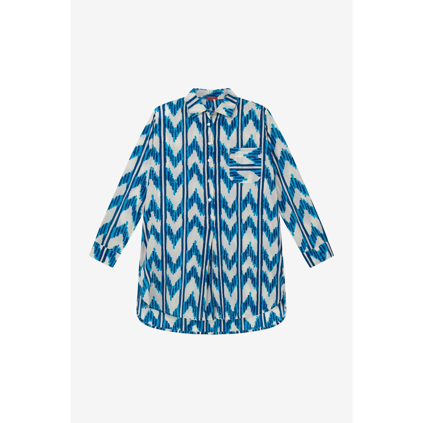 Ube Shirt Ikat Arrow Blue