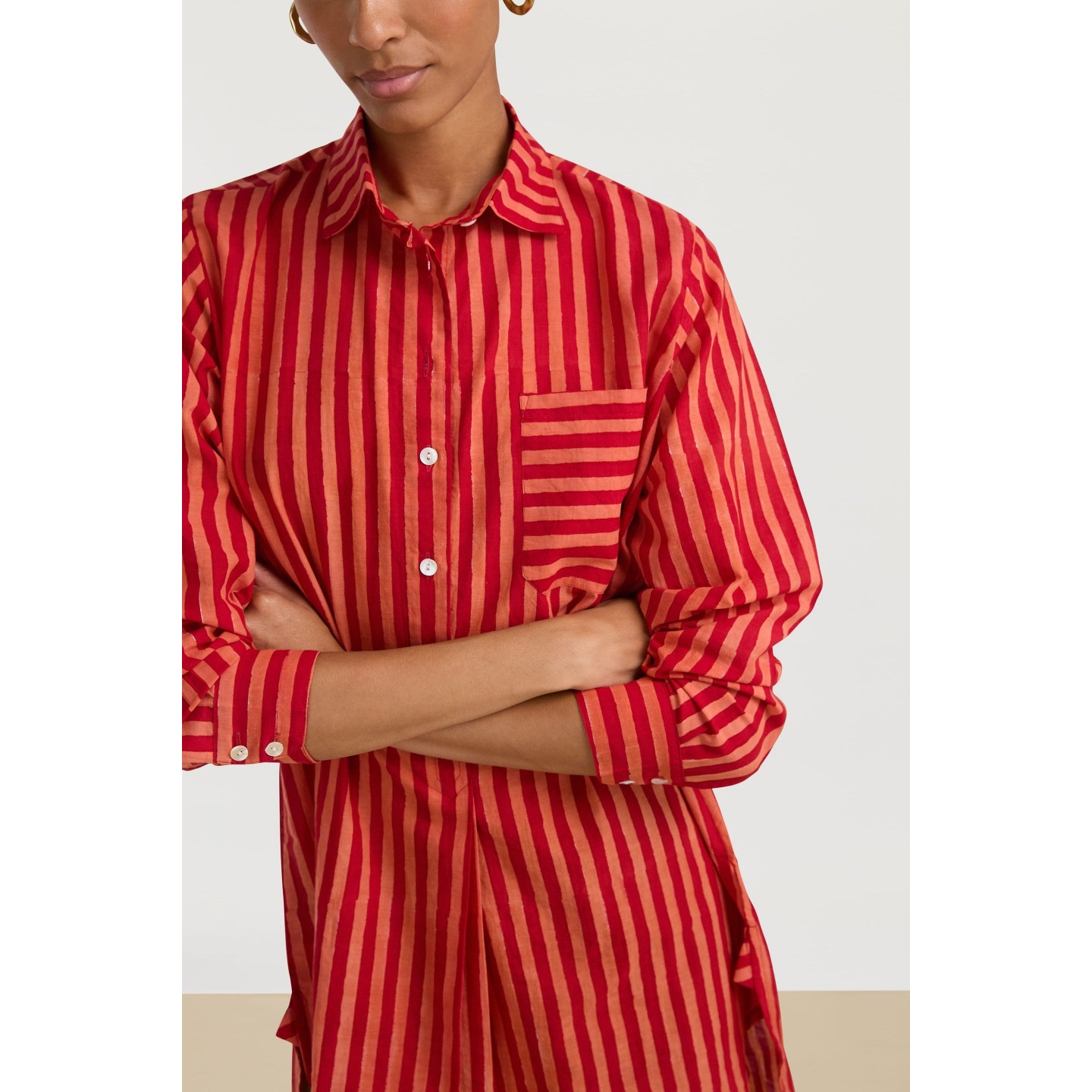 Camicia Ube Mini Stripes Red