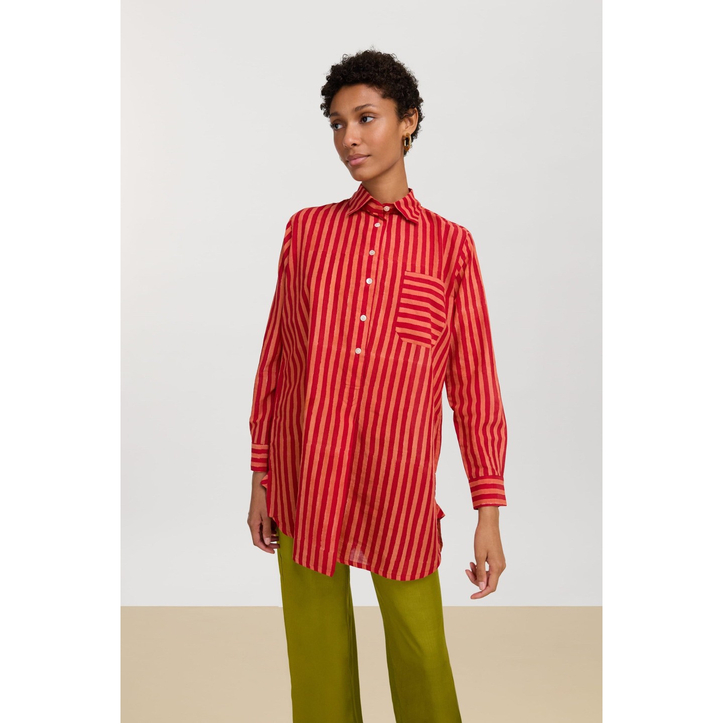 Ube Shirt Mini Stripes Red