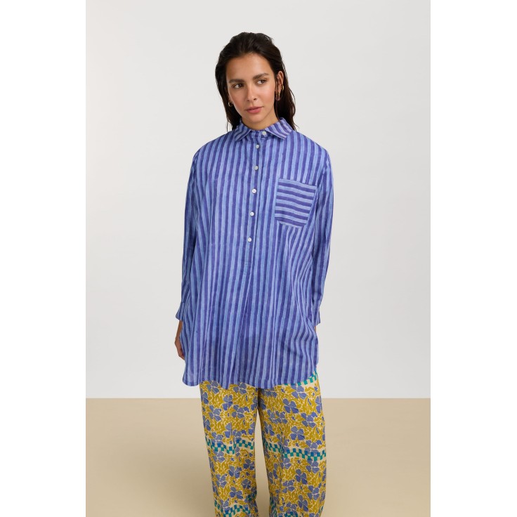 Camicia Ube Mini Stripes Plumbago