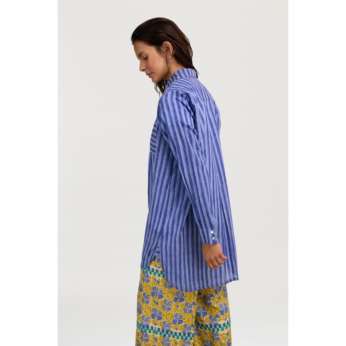 Camicia Ube Mini Stripes Plumbago