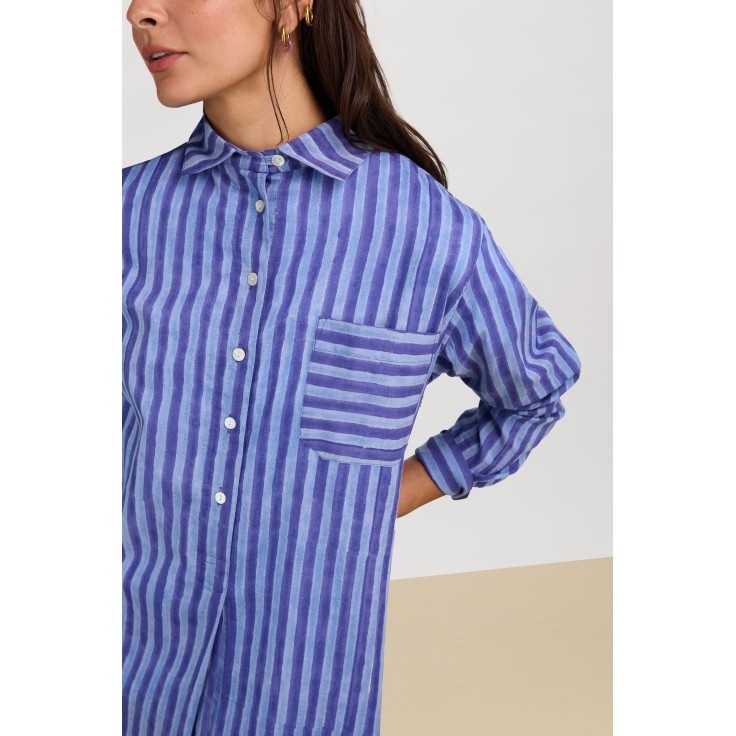 Camicia Ube Mini Stripes Plumbago