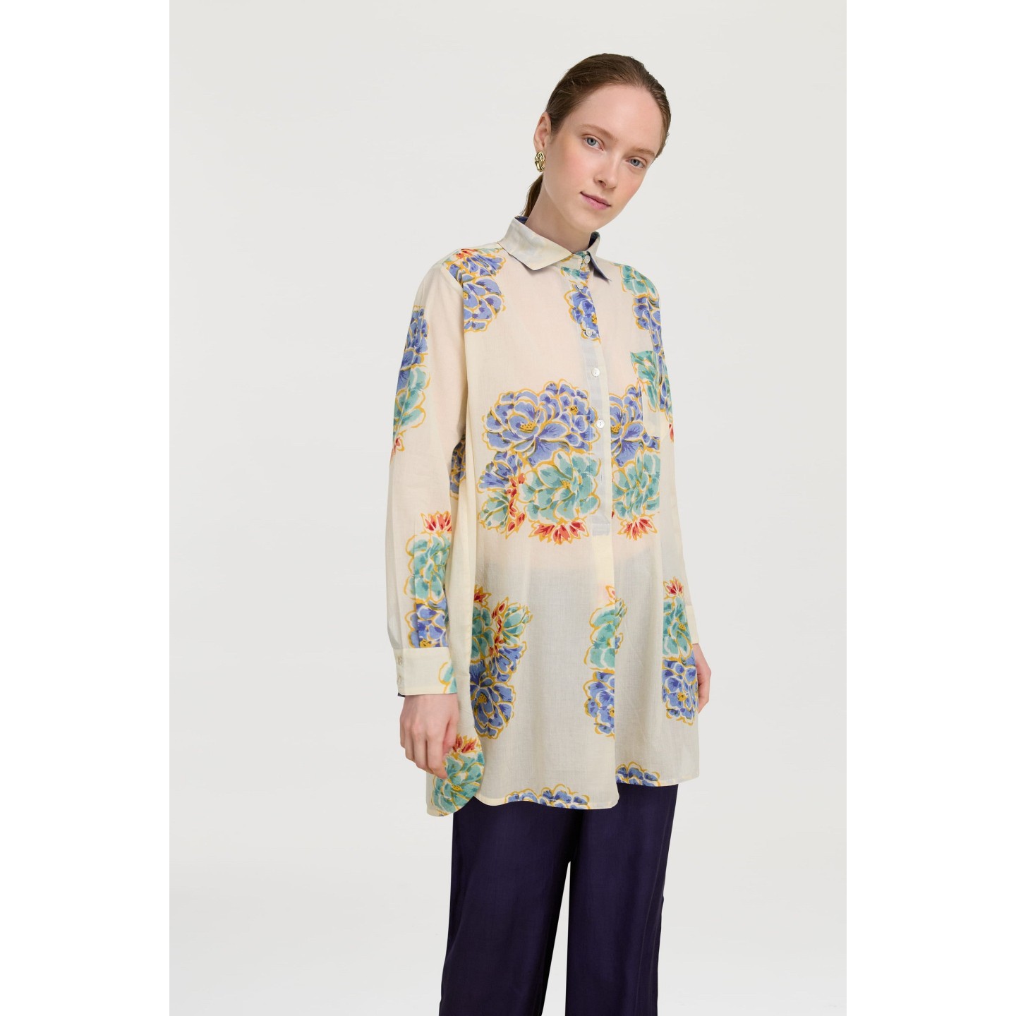 Shirt Ube Positano Flower Plumbago